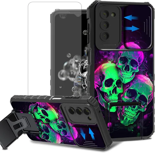 Vista 11 de Funda para teléfono Samsung Galaxy A15 5G con protector de pantalla con cubierta deslizante para cámara y soporte de doble capa híbrida resistente a