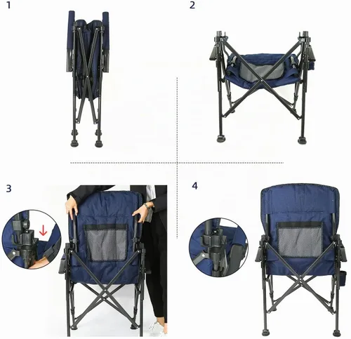 Vista 5 de ROCK CLOUD Silla plegable para acampar, sillas de campamento con soporte