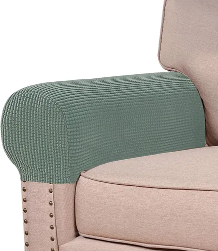 Vista 30 de Turquoize Fundas elásticas para reposabrazos para sillas y sofás, fundas para reposabrazos de sofá de elastano y jacquard, protector de muebles