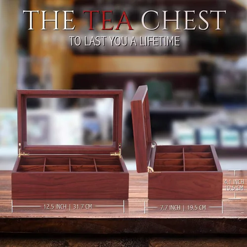Vista 7 de Caja de té (8 compartimentos) nogal oscuro + caja de té (8 compartimentos) palisandro