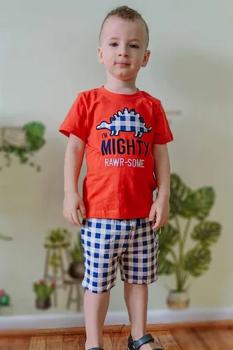 Vista 21 de Conjunto de camiseta de manga corta y pantalón corto de algodón para niño pequeño