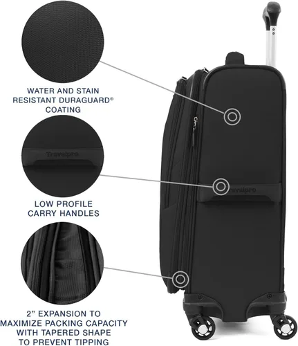 Vista 3 de Travelpro Maxlite - Maleta con ruedas giratorias extensible 5 lados suaves Negro 401176101