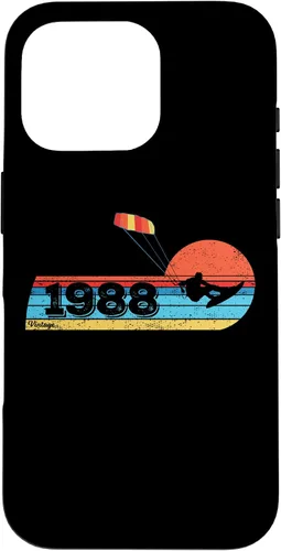 Vista 20 de Kitesurfer Kitesurfing Birthday Vintage 1988 Born Kitesurf Case for iPhone 16