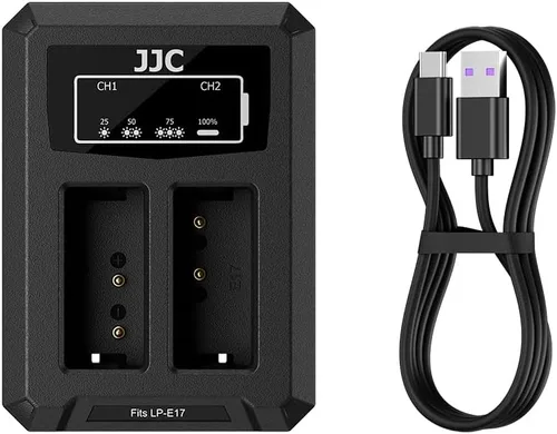 Vista 17 de JJC BLX-1 Cargador de batería USB de doble ranura para cámaras Olympus OM-1 Mark II OM1 OM-3 OM3, cable de carga USB a USBC, con protección contra