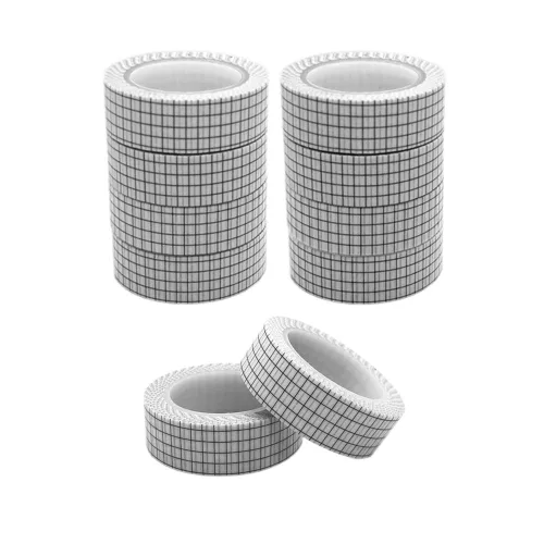 Vista 7 de Juego de 10 rollos de cinta Washi de rejilla negra de 33 pies y 3/5 pulgadas de ancho, cintas adhesivas para manualidades, planificadores de álbumes
