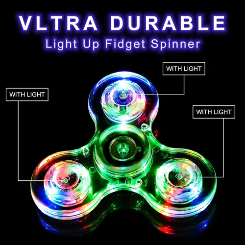 Vista 2 de SCIONE Paquete de 5 juguetes giratorios con luz LED, juguetes sensoriales que brillan en la oscuridad para niños, juguetes antiestrés para aliviar