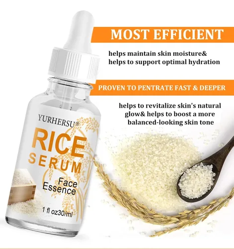 Vista 6 de Suero facial de arroz, esencia facial hidratante, reafirmante antiarrugas, antienvejecimiento, elimina líneas finas de la cara, suave profundamente
