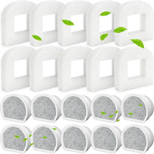 Vista 8 de 15 Pcs Cat Water Fountain Foam Filter for PetSafe Drinkwell Water Fountain White