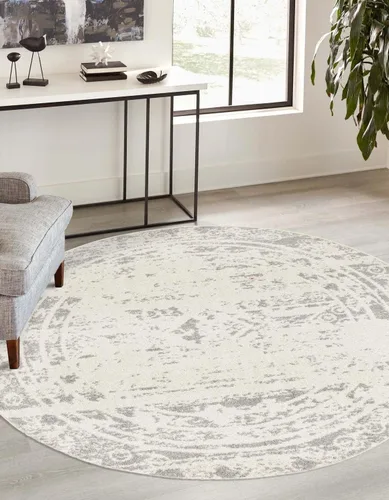 Vista 25 de Unique Loom Lennon Collection - Alfombra de área Zal (2 pies x 3 pies 1 pulgada, rectangular, gris y marfil)