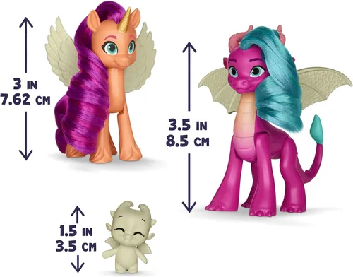Vista 8 de My Little Pony: Tell Your Tale Dragon Light Reveal, 3 muñecas que brillan en la oscuridad, juguetes a escala de 3 pulgadas para niñas y niños a