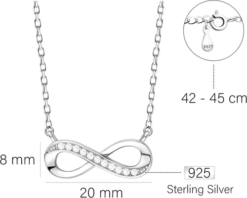 Vista 4 de Sofia Milani - Collar de plata 925 para mujer - con circonitas - Colgante infinito - 50208 Plata esterlina