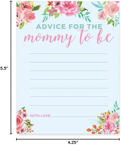Vista 2 de Andaz Press Pink Roses English Tea Party Tea Party Colección Baby Shower Advice for the Mommy to Be Tarjetas, paquete de 20, actividades