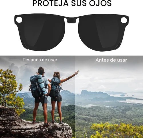 Vista 4 de HIBLOKS Clips polarizados para Ray-Ban Meta Wayfarer (RW4008 y RW4012 Grande 53-22), clips de decoloración compatibles con Ray-Ban Meta Wayfarer Gen