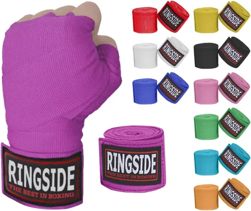 Vista 27 de Ringside Mexican Style Boxing Hand Wraps (Pairs) - 180" Semi-Elastic Cotton Blend Wrist Support with Thumb Loop for MMA, Muay Thai, Kickboxing