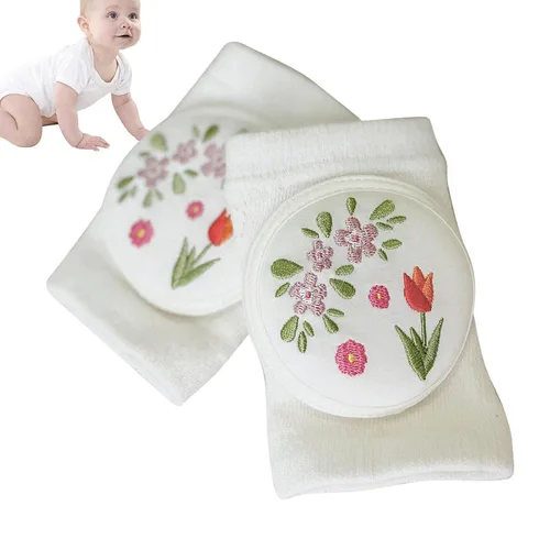 Vista 6 de Rodillera para bebé, rodillera antideslizante para gatear, protectores de rodilla elásticos ajustables para niños, rodillera de algodón suave
