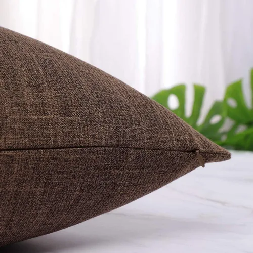 Vista 8 de uxcell Paquete de 2 fundas de almohada de lino, fundas de cojín de lino con forro de algodón en blanco, fundas de almohada cuadradas decorativas