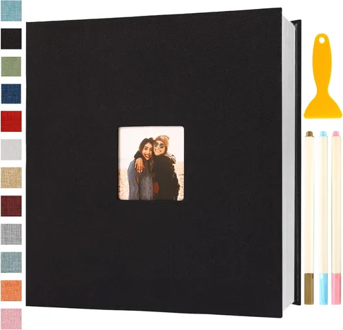 Vista 29 de Álbum de fotos autoadhesivo con páginas adhesivas para manualidades, álbumes de fotos magnéticos para fotos de 4x6, 5x7, 8x10, páginas adhesivas