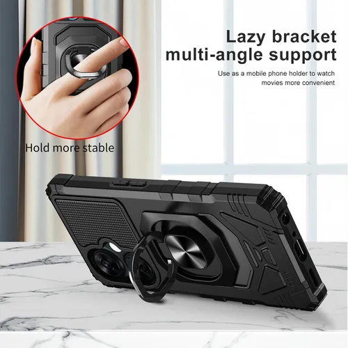 Vista 2 de Ailiber - Funda para OnePlus Nord N30 5G, protector de pantalla, color negro Flexible Stable Ring Kickstand Holder Military-Grade Drop Protection
