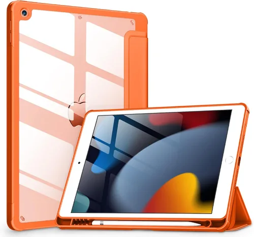 Vista 9 de VIKESI - Funda para iPad de 9ª / 8ª / 7ª generación de 10.2 pulgadas (lanzada en 2021/2020/2019), parte trasera transparente, cubierta de marco