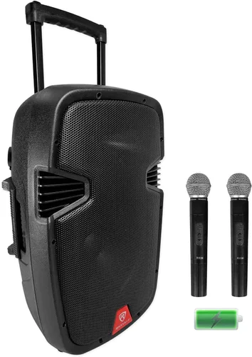 Vista 2 de RockvilIe RAM12BT Altavoz PA para DJ de 12 pulgadas, recargable, 600 W, 2 micrófonos, Bluetooth