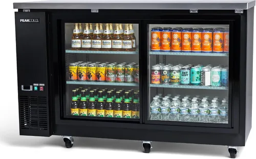 Vista 11 de PEAKCOLD - Enfriador comercial de barra trasera de 36 pulgadas, 1 puerta, puerta de cristal, color negro