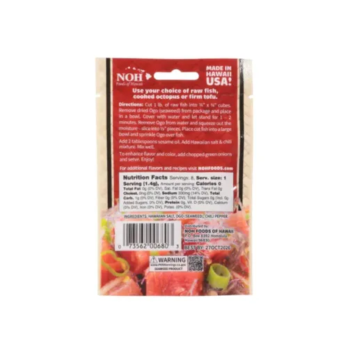 Vista 7 de Hawaiian Poke Mix Paquete de 6 Mezcla de condimentos Hawaiian Ogo Sabor auténtico Todo natural Sin gluten Paquetes Paquete variado