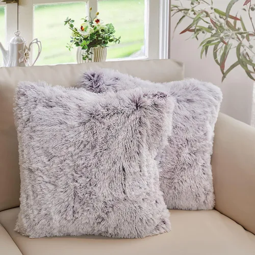 Vista 16 de Cheer Collection Almohadas Decorativas para Sofá y Cama, Almohadas Decorativas Suaves de Pelo Largo con Rellenos Incluidos, Acogedoras Almohadas