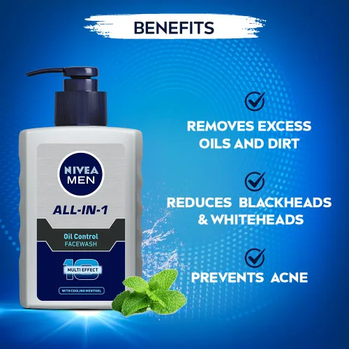 Vista 6 de Nivea Lavado facial todo en uno para hombre con control de aceite - 5.1 fl oz