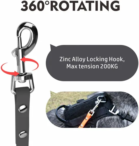 Vista 3 de Correa larga impermeable para perros, correa de entrenamiento de bioano resistente de 6 pies, 10 pies, 15 pies, 30 pies, 50 pies, fácil de limpiar