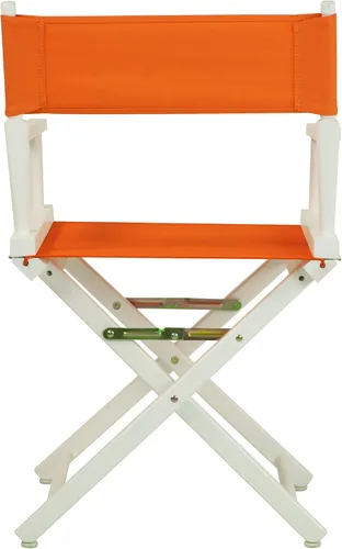 Vista 4 de Casual Home - Silla de director de 18.0 in, marco blanco con lienzo color mandarina