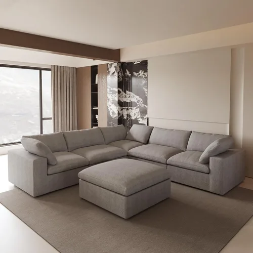Vista 51 de Cloud - Sofá modular convertible de 80.3 pulgadas en forma de L para sala de estar con otomana de almacenamiento, sofás profundos minimalistas