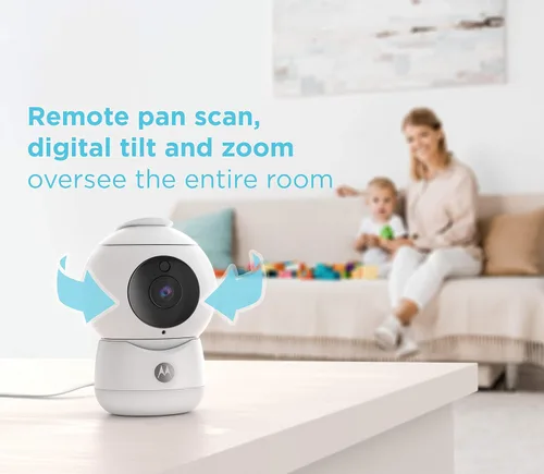 Vista 4 de Motorola Peekaboo Twin Cameras WiFi 1080p Video Baby Monitor - Luz nocturna multicolor, audio bidireccional, visión nocturna infrarroja