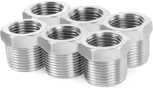 Vista 10 de ChillWaves Montaje de tubería de acero inoxidable 304, buje hexagonal reductor de 1 pulgada NPT macho x adaptador de rosca hembra NPT de 1/2 pulgada