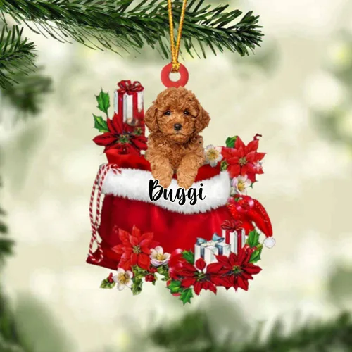 Vista 68 de Perro Akita Inu personalizado en bolsa de regalo, adorno de Navidad, nombre personalizado, regalo para amantes de los perros, familia, Navidad