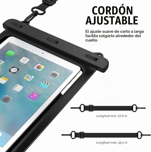 Vista 2 de AICase Universal iPad impermeable, bolsa seca para iPad Pro 10.5, nuevo iPad 9.7 2017/2018, iPad Pro 9.7, iPad Air/Air 2, tabletas de hasta 11.5 5