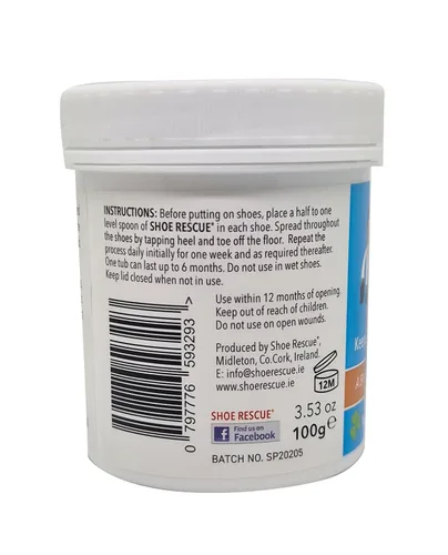 Vista 5 de Shoe Rescue Foot And Shoe Powder 100G - Removedor y eliminador de olores de pies - Desarrollado por un podólogo registrado es un remedio desodorante