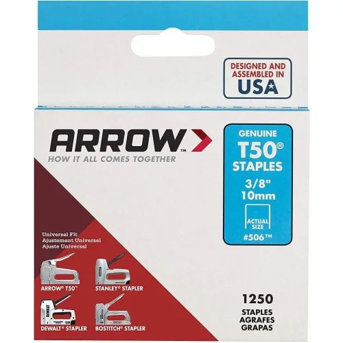 Vista 4 de Arrow Fastener 506-5 - Grapas originales T50 de 3/8 pulgadas, paquete de 1250, 5