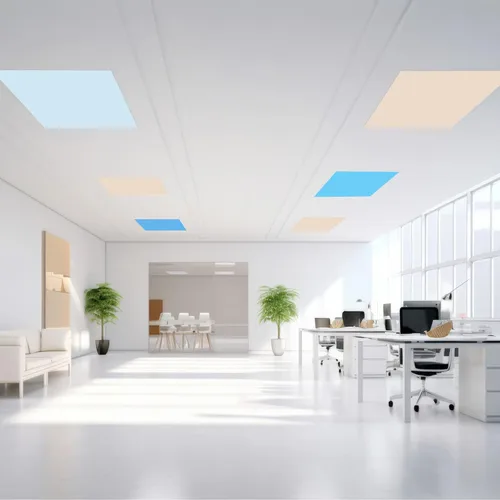 Vista 4 de Outus 4 piezas de cubierta de luz fluorescente para iluminación de aula con 10 imanes, filtro de luz magnético, decoración de panel de techo de 2 x