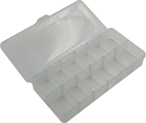 Vista 6 de Electronix Express - Paquete de 5 cajas de almacenamiento de componentes para guardar piezas pequeñas, divisores extraíbles, 2 a 12 divisiones