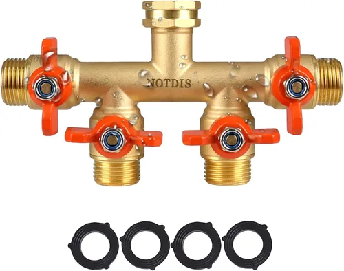 Vista 8 de Válvula de cierre de manguera de jardín de latón con diseño de flujo completo - Conector GHT de servicio pesado de 3/4", mango de acero inoxidable