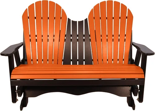 Vista 26 de Silla mecedora Aruba Adirondack de 2 pies, fabricada en Amish, madera de polietileno para exteriores, accesorios de acero inoxidable, fabricada