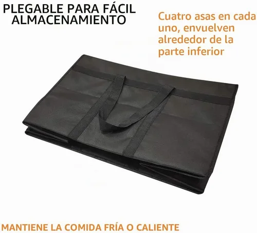 Vista 4 de Bolsas enfriadoras plegables con aislamiento y cierre de cremallera, reutilizables para mantener la comida caliente o fría