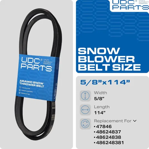 Vista 3 de UDC Parts Cinturón para soplador de nieve 47846 / cuerda de aramida / 114.00 pulgadas/para Craftsman 48624837 48624838 quitanieves