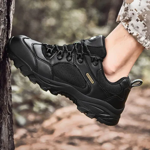 Vista 5 de Succttssful Zapatos de senderismo para hombre, impermeables, ligeros, para exteriores, de caña baja, para senderismo, entrenamiento, montañismo