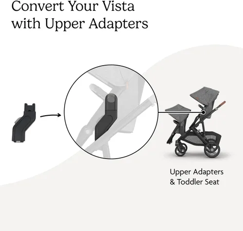 Vista 2 de UPPAbaby Adaptador superior para cochecitos Vista, Vista V2 y Vista V3, compatible con moisés, asiento para niños pequeños, Aria, Mesa V2 o Mesa