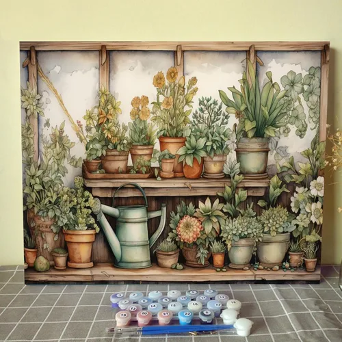 Vista 9 de Reloj de cocina de granja con limones, pintura al óleo por números, kit de pintura por números, lienzo de 16 x 20 pulgadas, pintura rústica, pintura