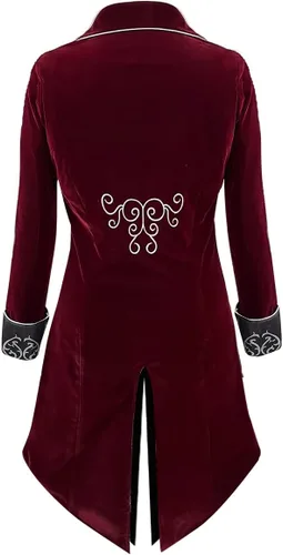 Vista 2 de Crubelon Chaqueta steampunk para hombre, disfraz gótico, abrigo victoriano