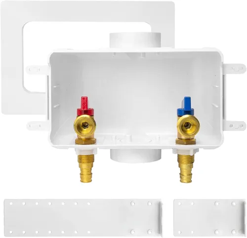 Vista 7 de 1 caja de salida para lavadora HeSun, entrada PEX-A de 1/2" x salida MHT