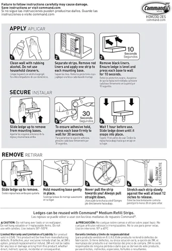 Vista 10 de Command Pantalla de repisos, cuarzo, 2 rebandas, 4 tiras de espuma medianas, decoran sin daños