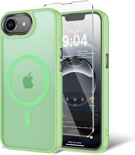 Vista 157 de Funda para iPhone 11 con protector de pantalla, compatible con MagSafe, ultra delgada, translúcida, mate, a prueba de golpes, color negro